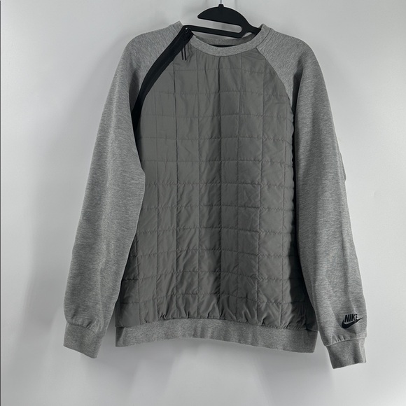 Nike Tech Pack Quilted Crewneck Sweatshirt in grey athletic academic sz M - Picture 9 of 9